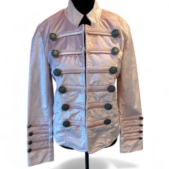 Free People Pink Velvet Military Jacket Medium NWT - Picture 4 of 15